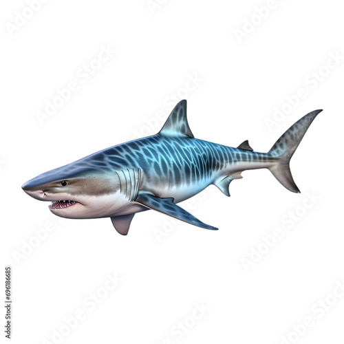 Tiger shark isolated on transparent background