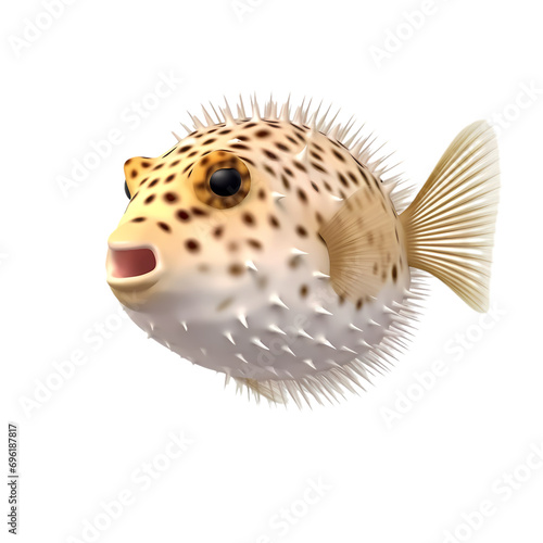 Puffer fish isolated on transparent background