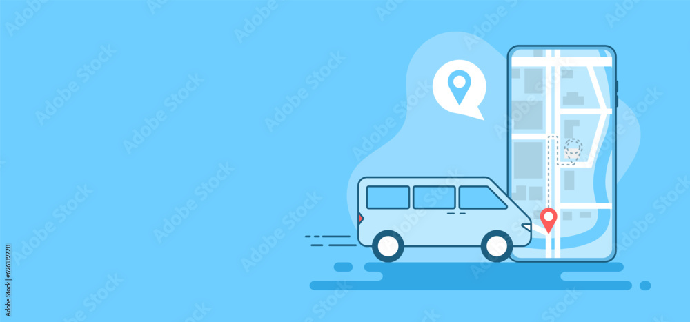 We are moving from one address to another address. Banner template with concept of delivery We are moving from one address to another address. Banner template with concept of delivery
