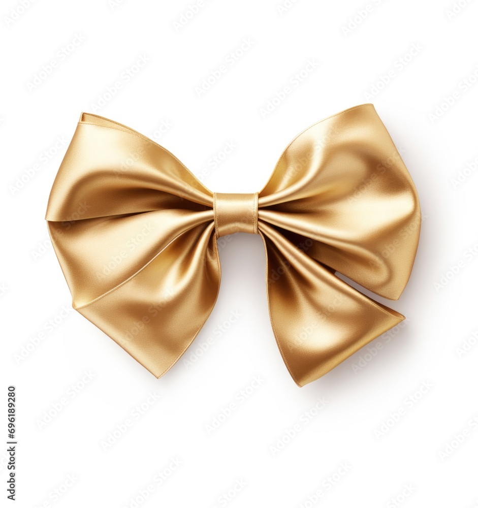 golden bow on white background