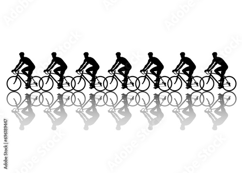 Sport people whit bike on white background