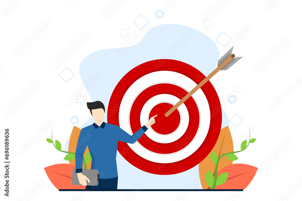 Concept of target, growth, people illustration, leadership, business, startup, business strategy, vector banner for website landing page. flat vector illustration on white background. Concept of target, growth, people illustration, leadership, business, startup, business strategy, vector banner for website landing page. flat vector illustration on white background.