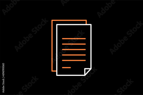 contracts illustration in dark style. Flat vector illustration.