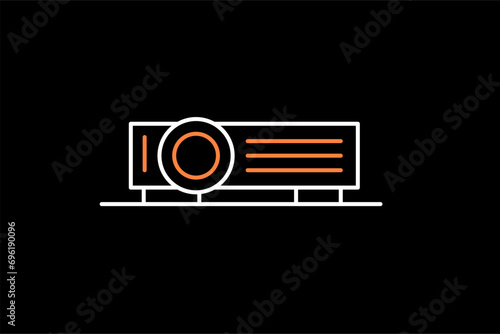  projector  illustration in dark style. Flat vector illustration.
