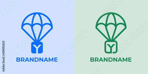 Initial Y Airdrop Logo Set, great for business related to Airdrop or parachutes with Y initial
