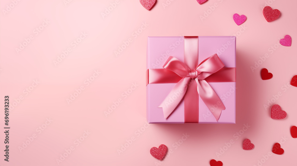 Banner with empty space for text. Web design with Valentine gift. High resolution. For printing and social media. Festive Backdrop background for cards and printing Banner with empty space for text. Web design with Valentine gift. High resolution. For printing and social media. Festive Backdrop background for cards and printing