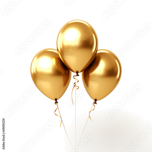 golden ballons isolated