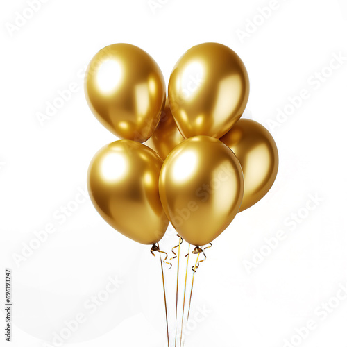golden ballons isolated photo