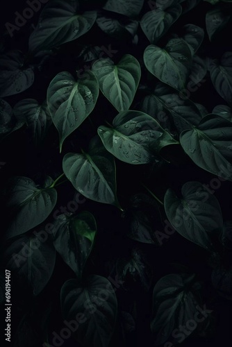 Green fresh tropical big leafs background. Organic plant texture. © serdjo13