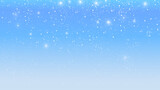 falling snow on the blue background. Snow falling on winter blue sky background. 