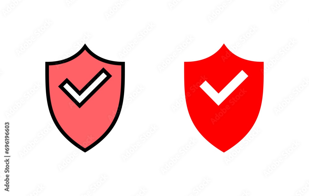 Shield check mark icon set illustration. Protection approve sign. Insurance icon Shield check mark icon set illustration. Protection approve sign. Insurance icon