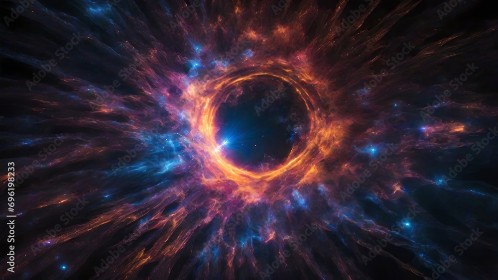 Landscape with a cosmic universe. AI Landscape with a cosmic universe. AI