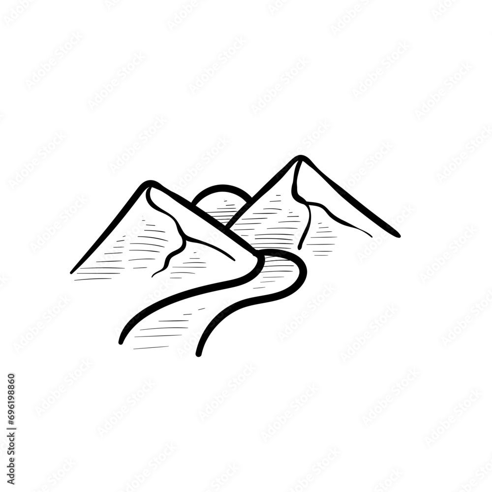 hills handdrawn illustration hills handdrawn illustration