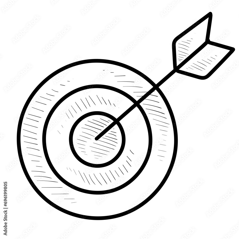 dart target handdrawn illustration dart target handdrawn illustration