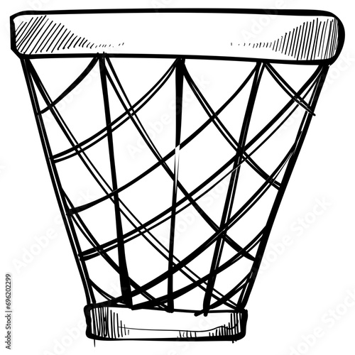wastebasket handdrawn illustration