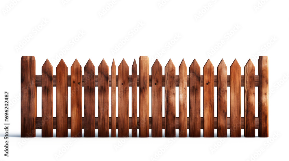 Brown wooden fence illustration Used to decorate the house and garden isolated on white transparent background, PNG File