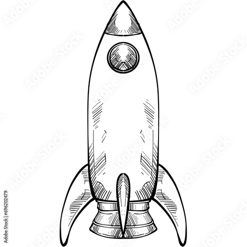 rocket handdrawn illustration