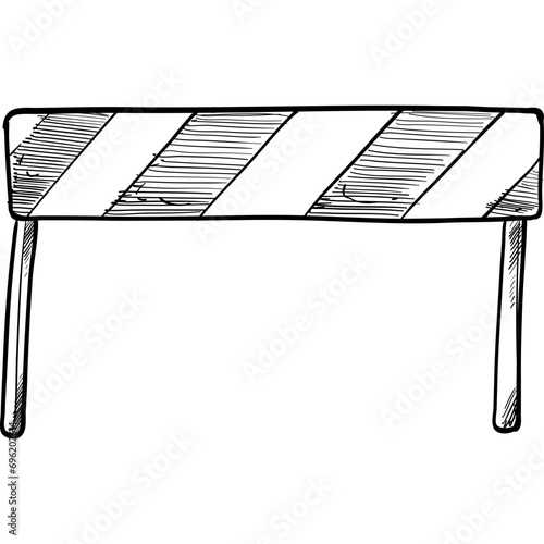 construction barrier handdrawn illustration