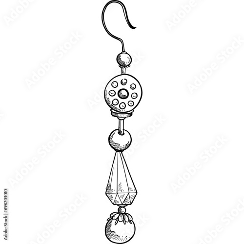 earrings jewelry handdrawn illustration