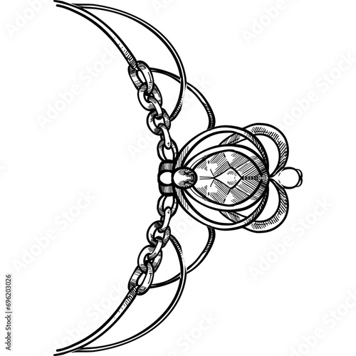 necklace jewelry handdrawn illustration