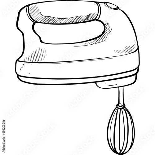 mixer machine handdrawn illustration