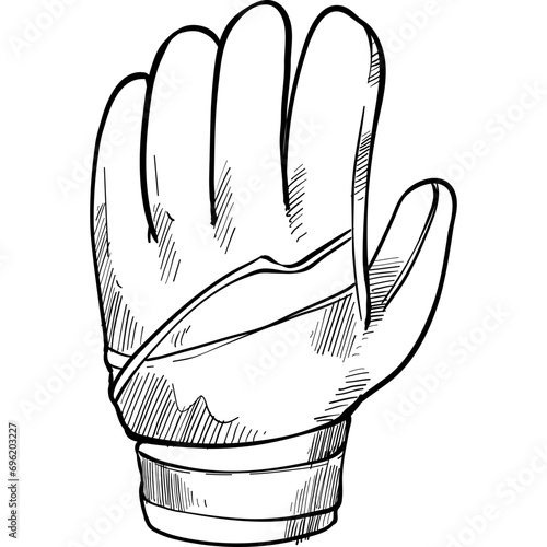 goalkeeper gloves handdrawn illustration