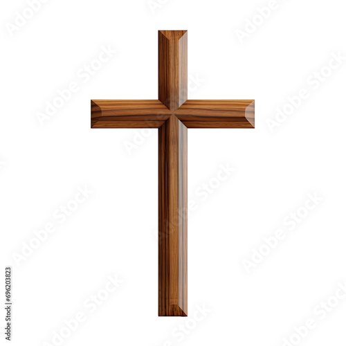 wooden cross isolated on transparent background