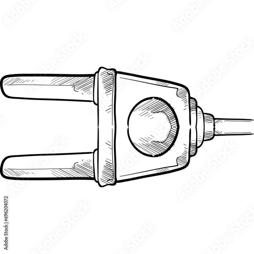 electric plug in handdrawn illustration