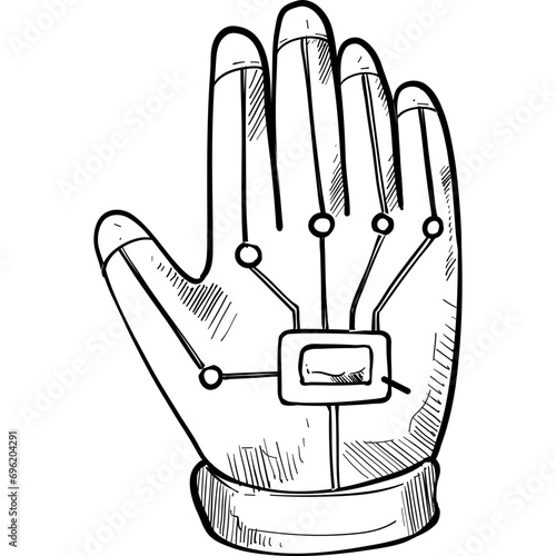 hand sensor handdrawn illustration