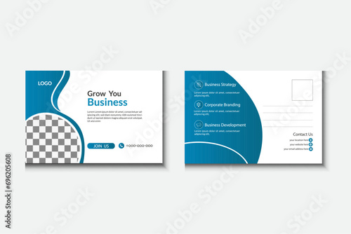 minimal and attractive postcard vector template. 