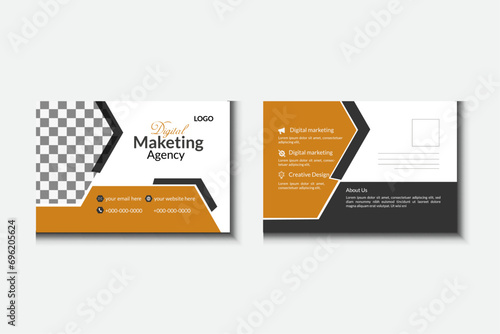 minimal and attractive postcard vector template. 