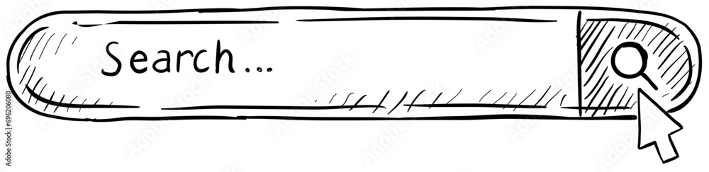 search bar handdrawn illustration