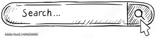 search bar handdrawn illustration