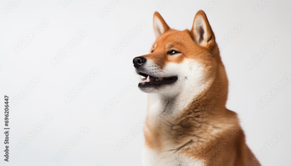 Shiba Inu dog on white background