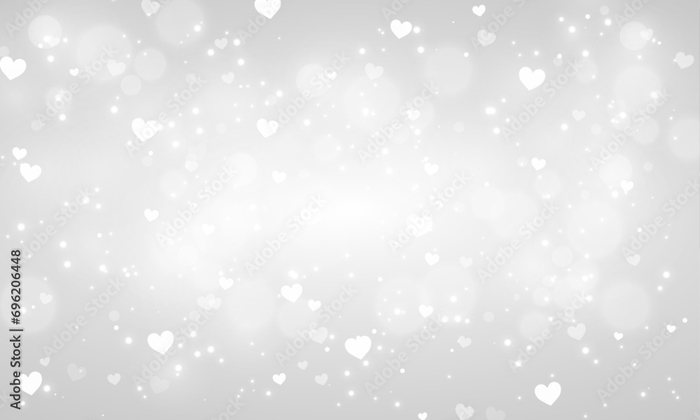Vector gray blurred valentines day background with hearts bokeh Vector gray blurred valentines day background with hearts bokeh