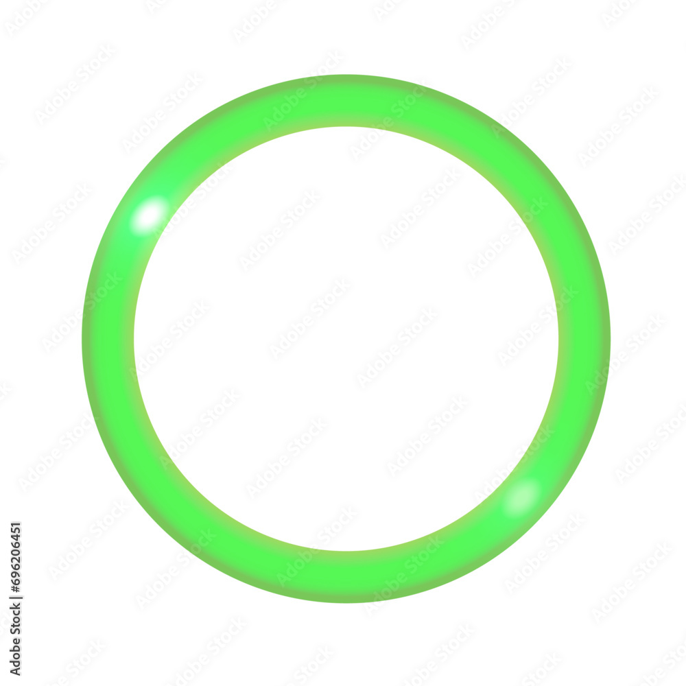 Vector green circle on white background green metal ring with lighting effect Vector green circle on white background green metal ring with lighting effect