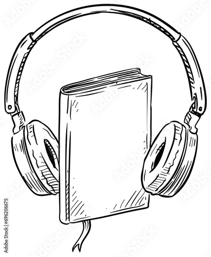 audiobook handdrawn illustration