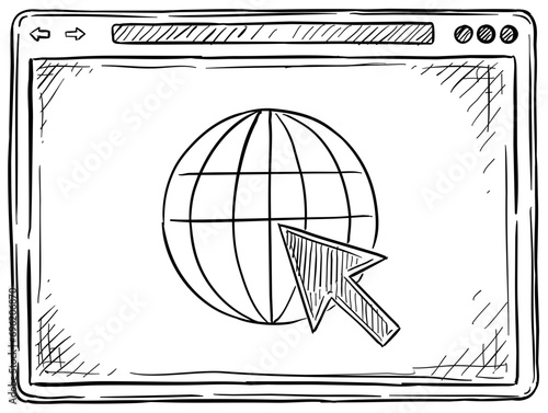 internet browsing handdrawn illustration