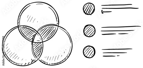 venn diagrams handdrawn illustration