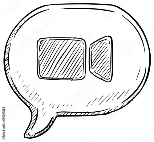 video call handdrawn illustration