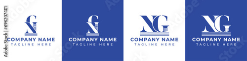 Letter GN and NG Pillar Logo Set, suitable for business with GN and NG related to Pillar photo