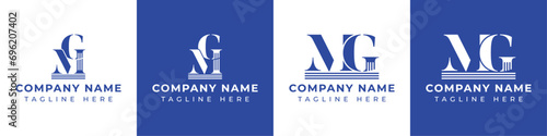 Letter GM and MG Pillar Logo Set, suitable for business with GM and MG related to Pillar