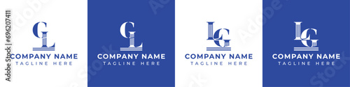 Letter GL and LG Pillar Logo Set, suitable for business with GL and LG related to Pillar photo