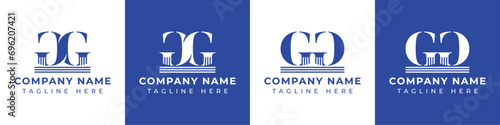 Letter GG Pillar Logo Set, suitable for any business with GG related to Pillar
