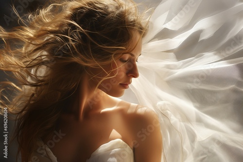 Flowing Grace White Bride's Veil