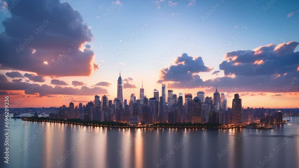 夕暮れの都市景観,Generative AI 夕暮れの都市景観,Generative AI