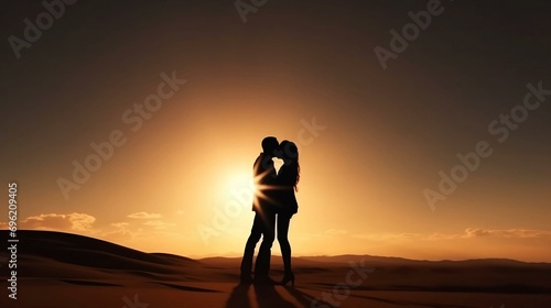 silhouette of a person in a desert