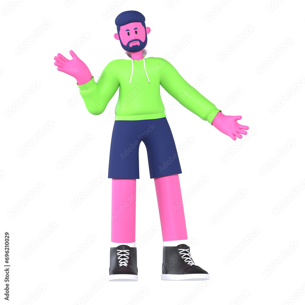 Male 3D Character Agency Hello greeting Male 3D Character Agency Hello greeting