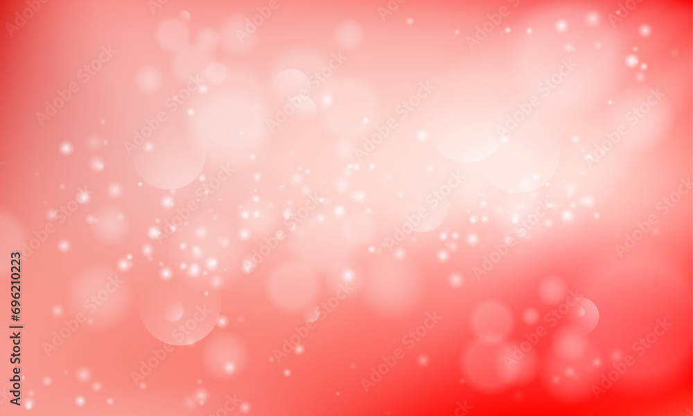 Vector red background with glowing sparkle bokeh
