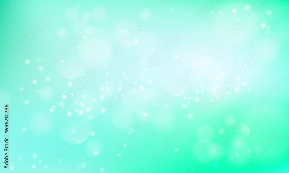 Vector turquoise background with glowing sparkle bokeh